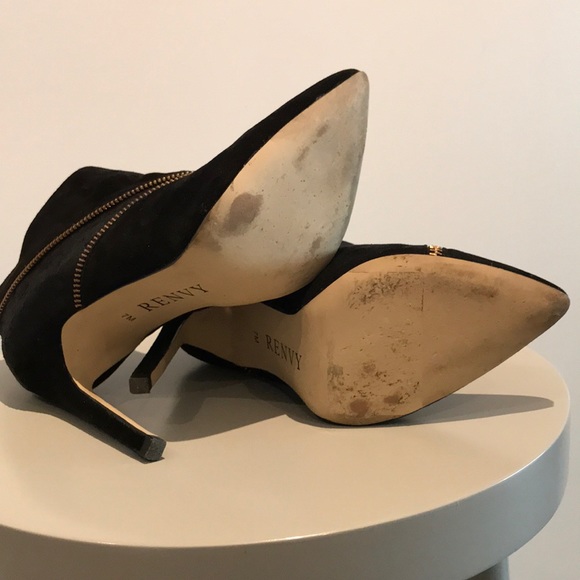 Like New Black Suede and Gold Stiletto Bootie - Picture 7 of 7